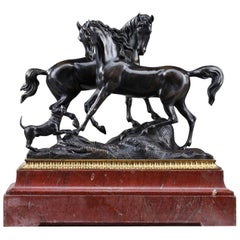 19th Century Animal Bronze L'accolade