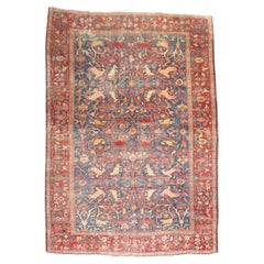 19th Century Animal Motif Sultanabad Carpet