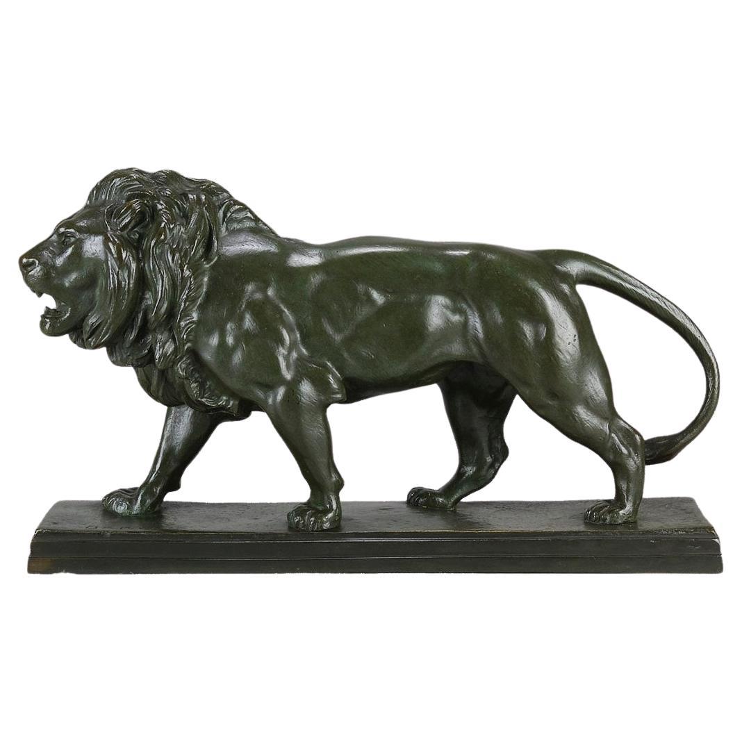 19th Century Animalier Bronze entitled "Lion Qui Marche" by Antoine L Barye For Sale