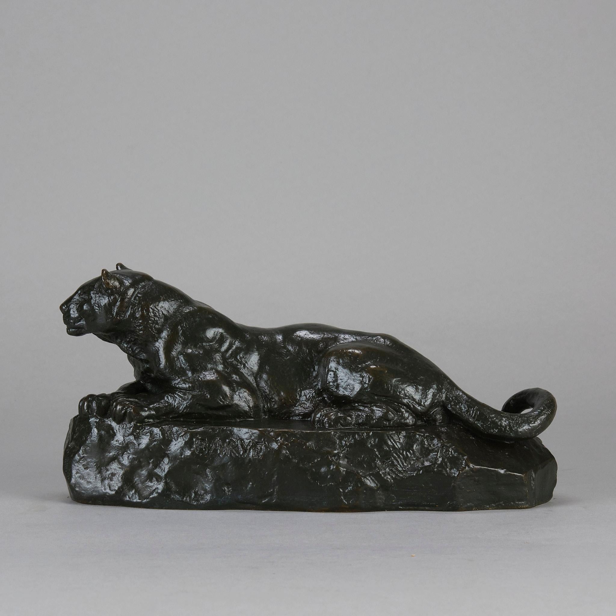 Art nouveau Bronze animalier du XIXe siècle intitulé 