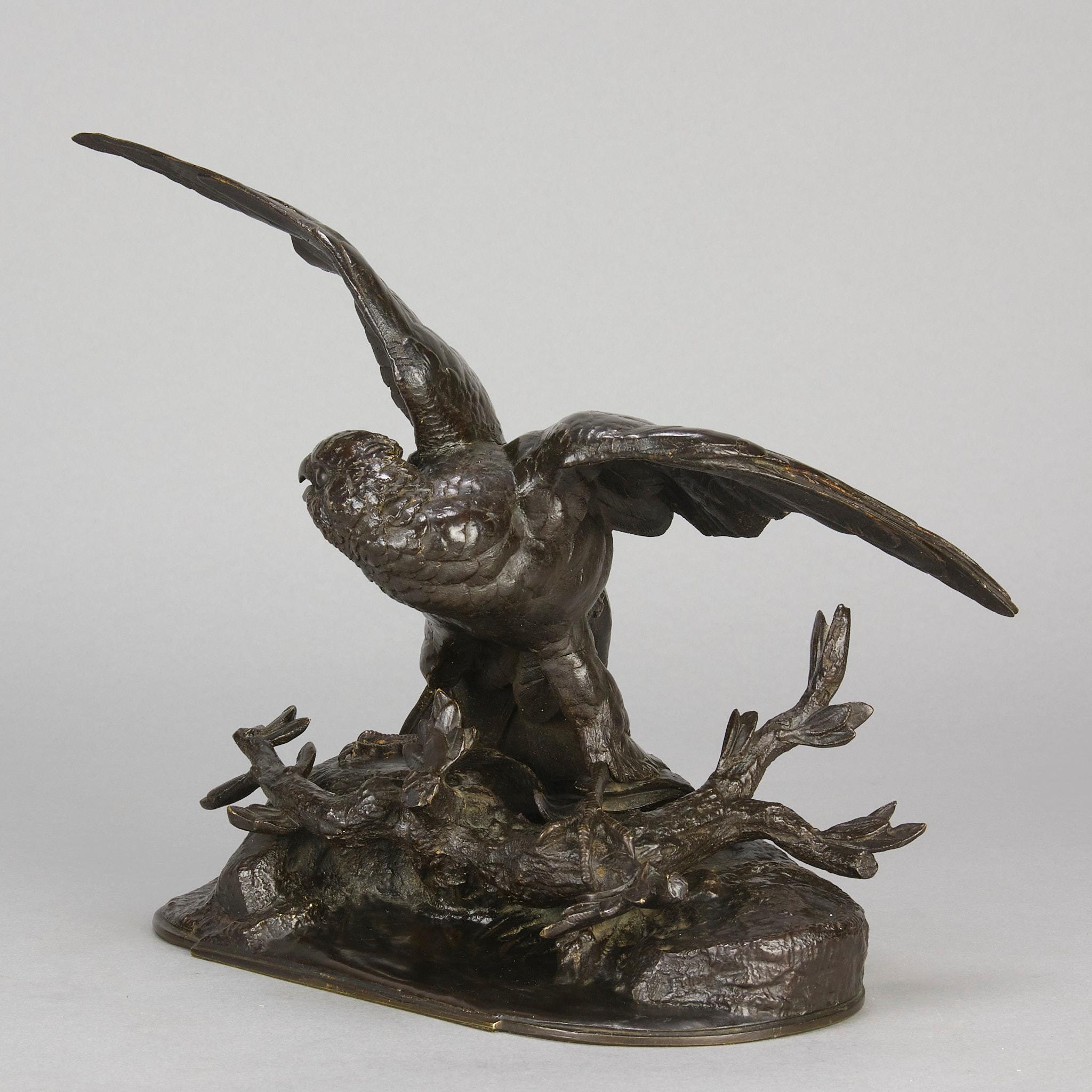 Sculpture en bronze Animalier du XIXe siècle intitulée 