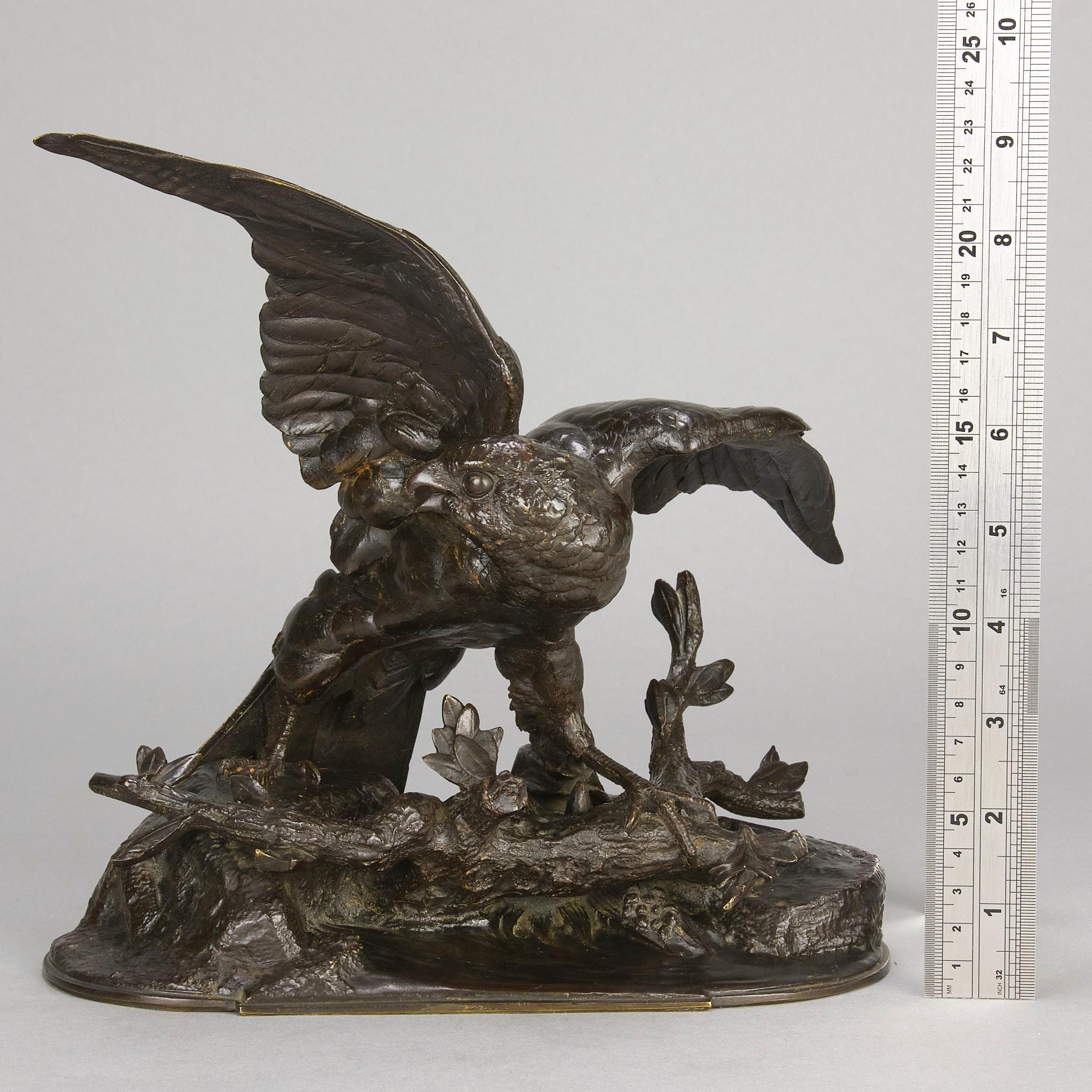 Tierier-Bronze-Skulptur mit dem Titel „Falcon“ von Jules Moigniez aus dem 19. Jahrhundert im Angebot 5