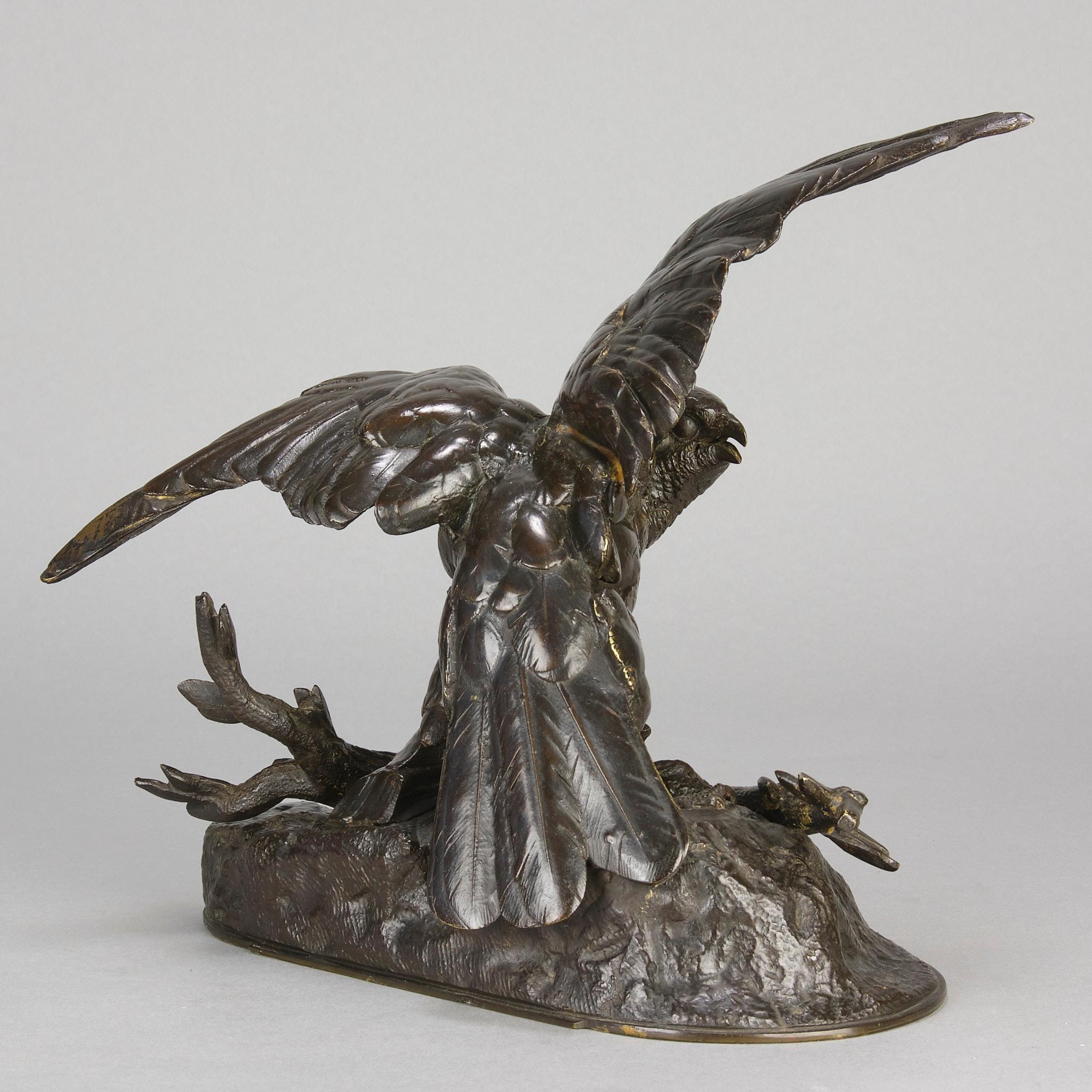 Sculpture en bronze Animalier du XIXe siècle intitulée 