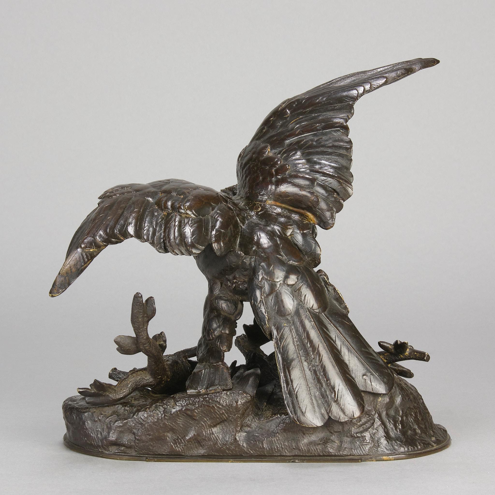 Tierier-Bronze-Skulptur mit dem Titel „Falcon“ von Jules Moigniez aus dem 19. Jahrhundert im Angebot 1