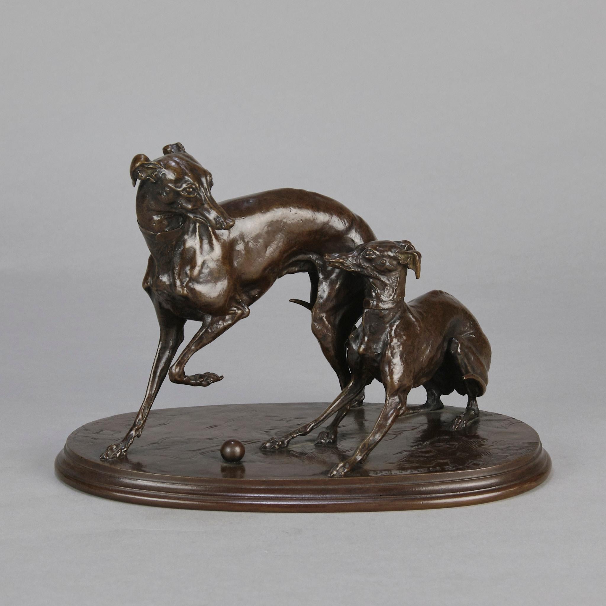 Art Nouveau Scultura in bronzo Animalier del XIX secolo intitolata 