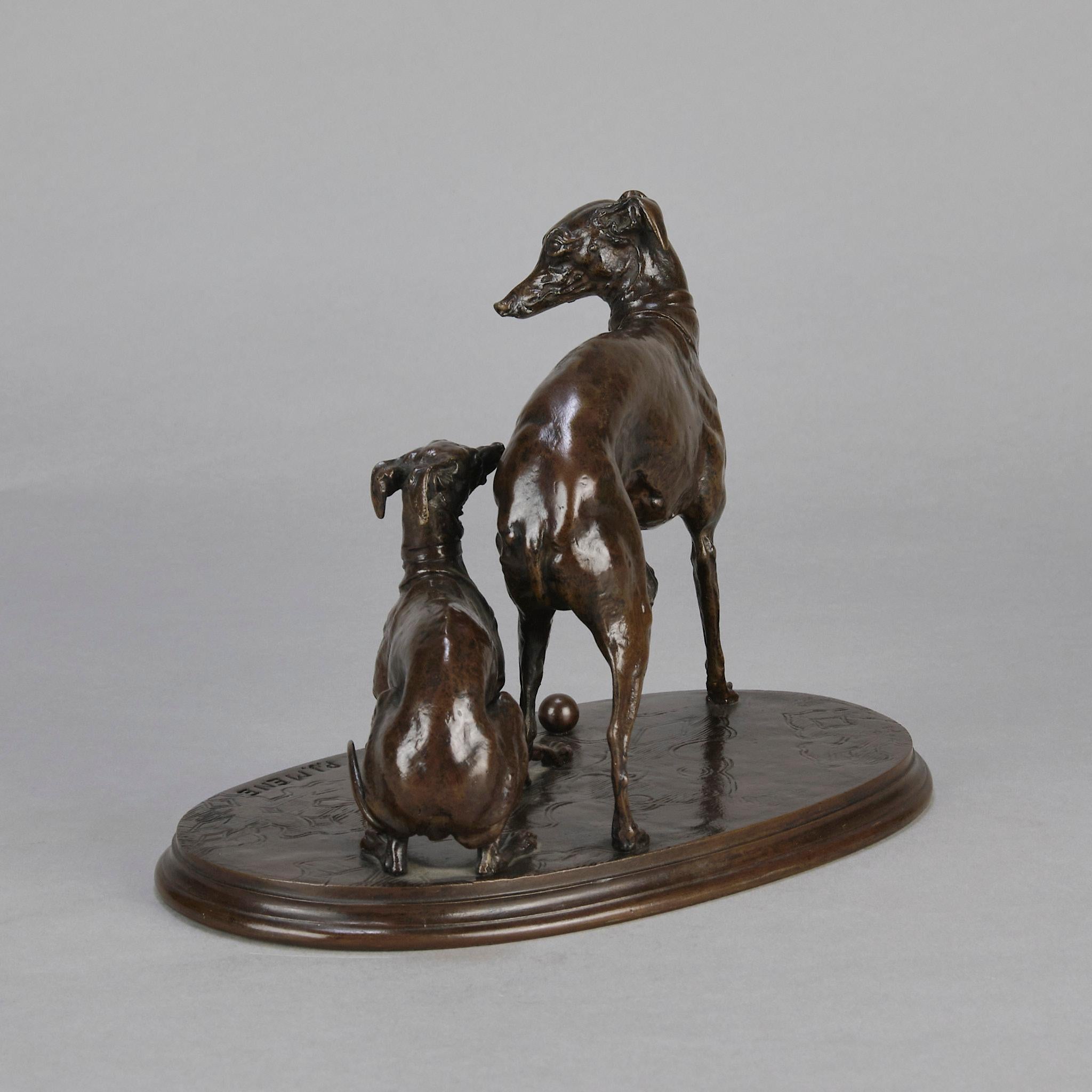 Scultura in bronzo Animalier del XIX secolo intitolata 