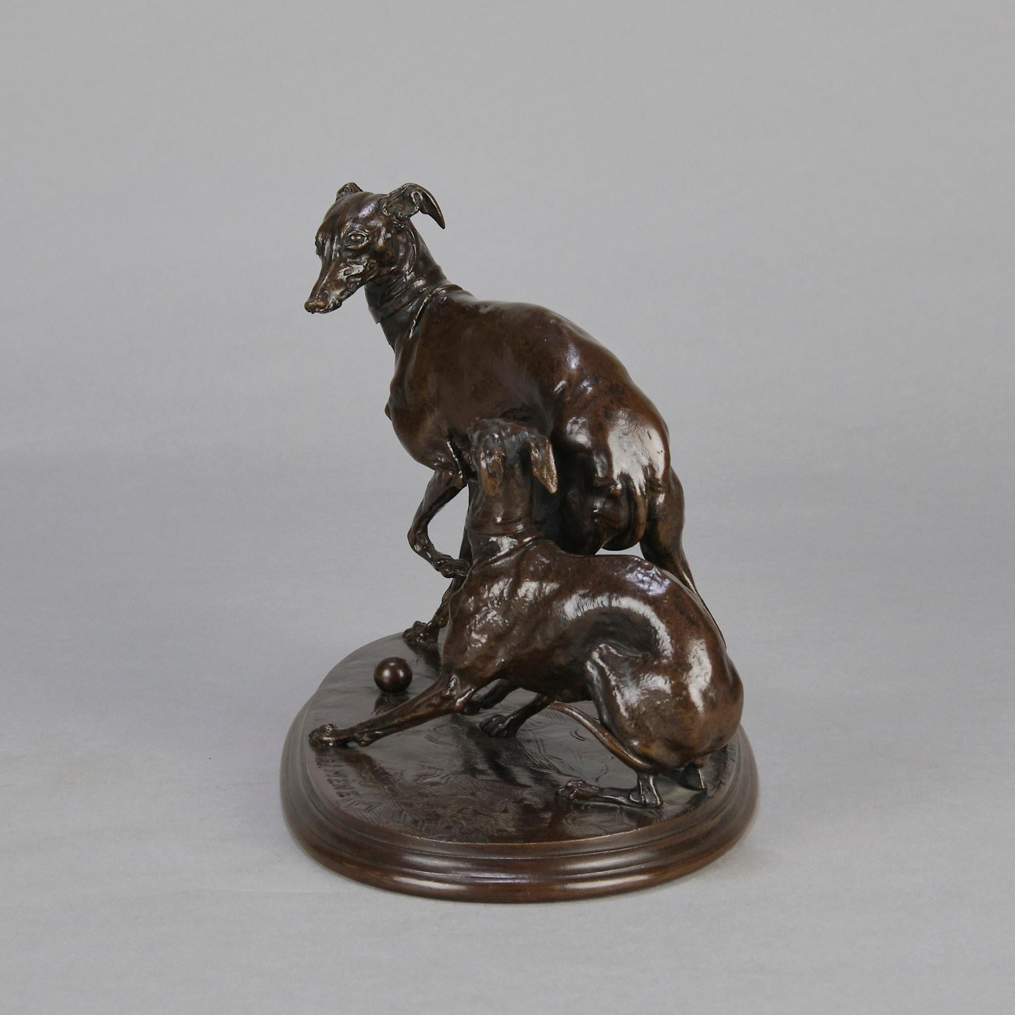 Scultura in bronzo Animalier del XIX secolo intitolata 