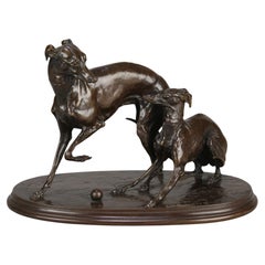 19th Century Animalier Bronze Sculpture entitled "Jiji et Giselle" by P J Mene