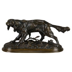Escultura de bronce animalier del siglo XIX titulada "Medor" de Pierre Jules Mene