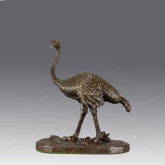 19th Century Animalier Bronze Sculpture entitled "Standing Ostrich" by Barye