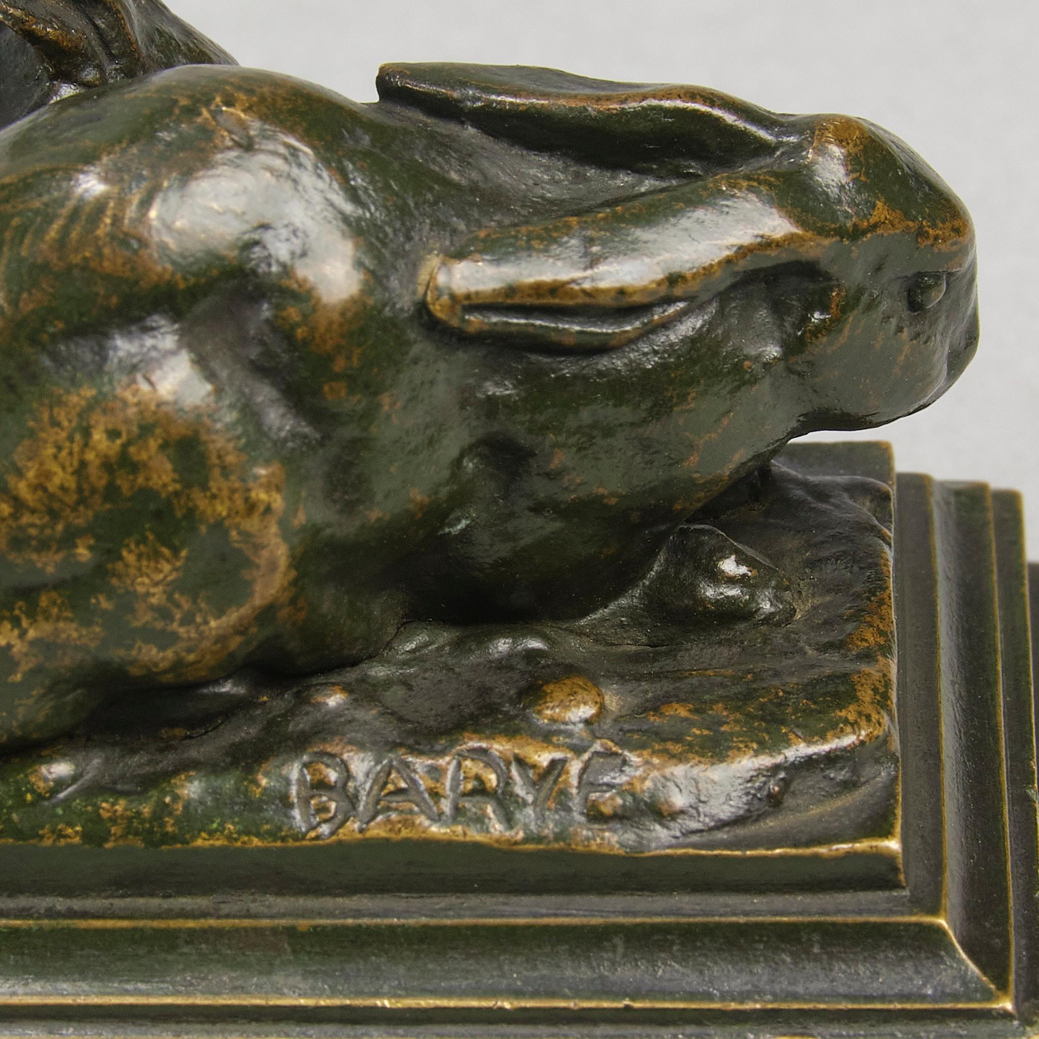 Sculpture animalière en bronze du 19ème siècle « Groupe de Lapins » d'Antoine L Barye en vente 5