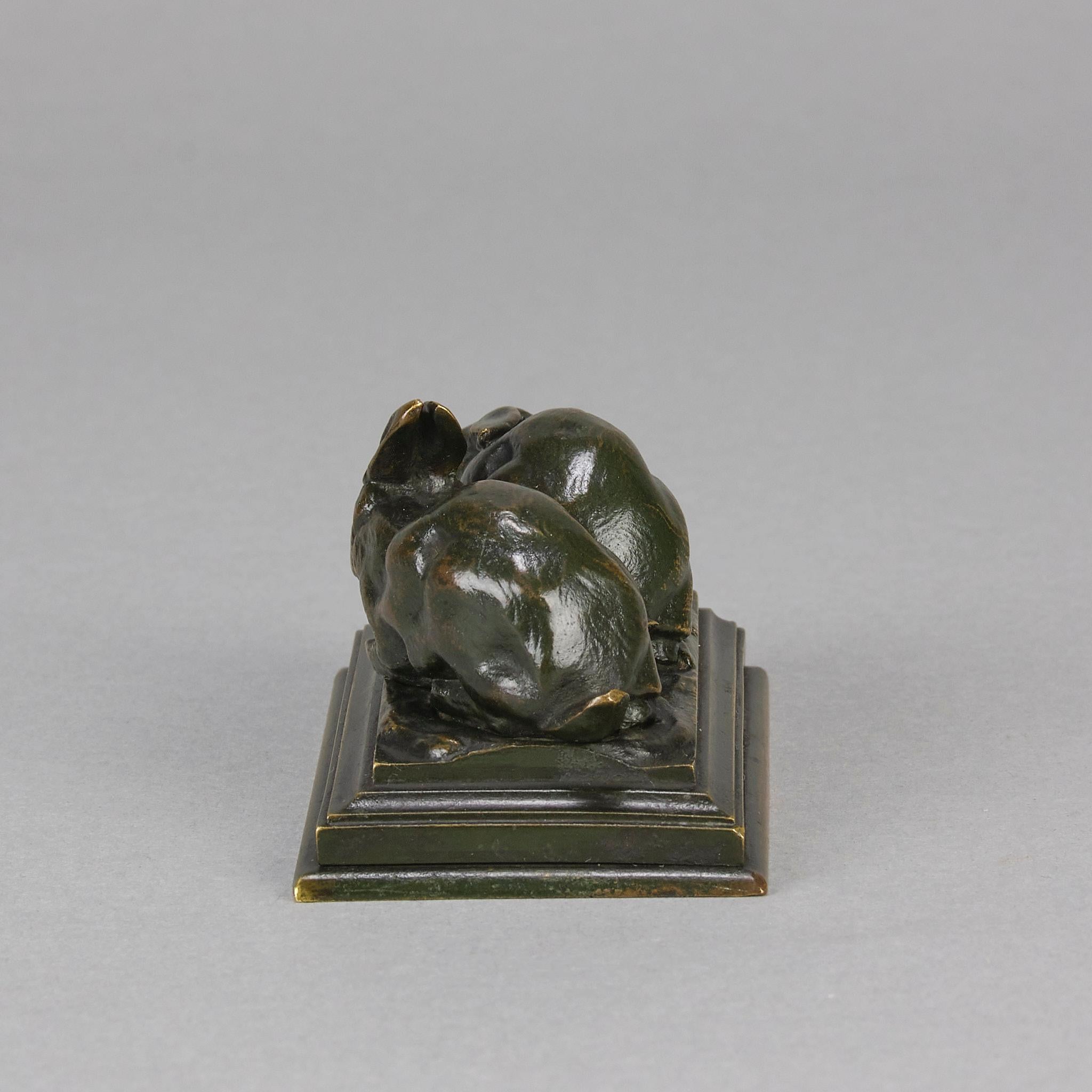 Sculpture animalière en bronze du 19ème siècle « Groupe de Lapins » d'Antoine L Barye en vente 1