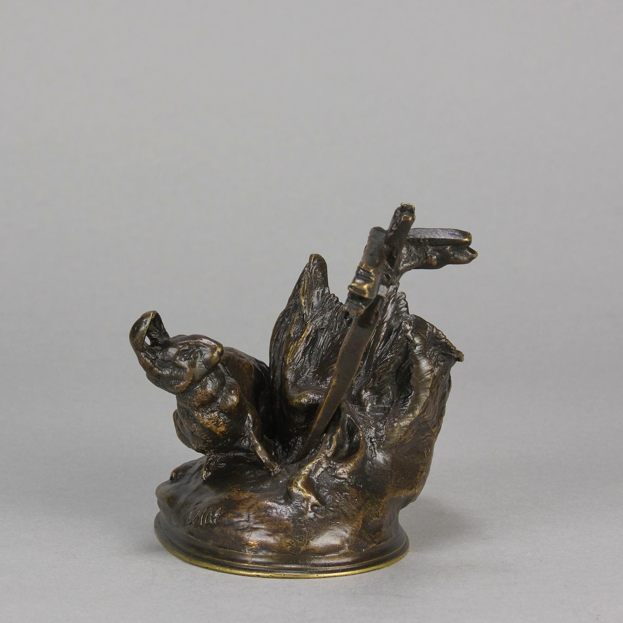 Tierier-Bronze-Skulptur „Route du Casserole“ von Auguste Cain aus dem 19. Jahrhundert im Angebot 3