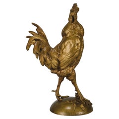Tierier-Bronze-Skulptur „Ständernder Cockerel“ von Paul Comolera aus dem 19. Jahrhundert