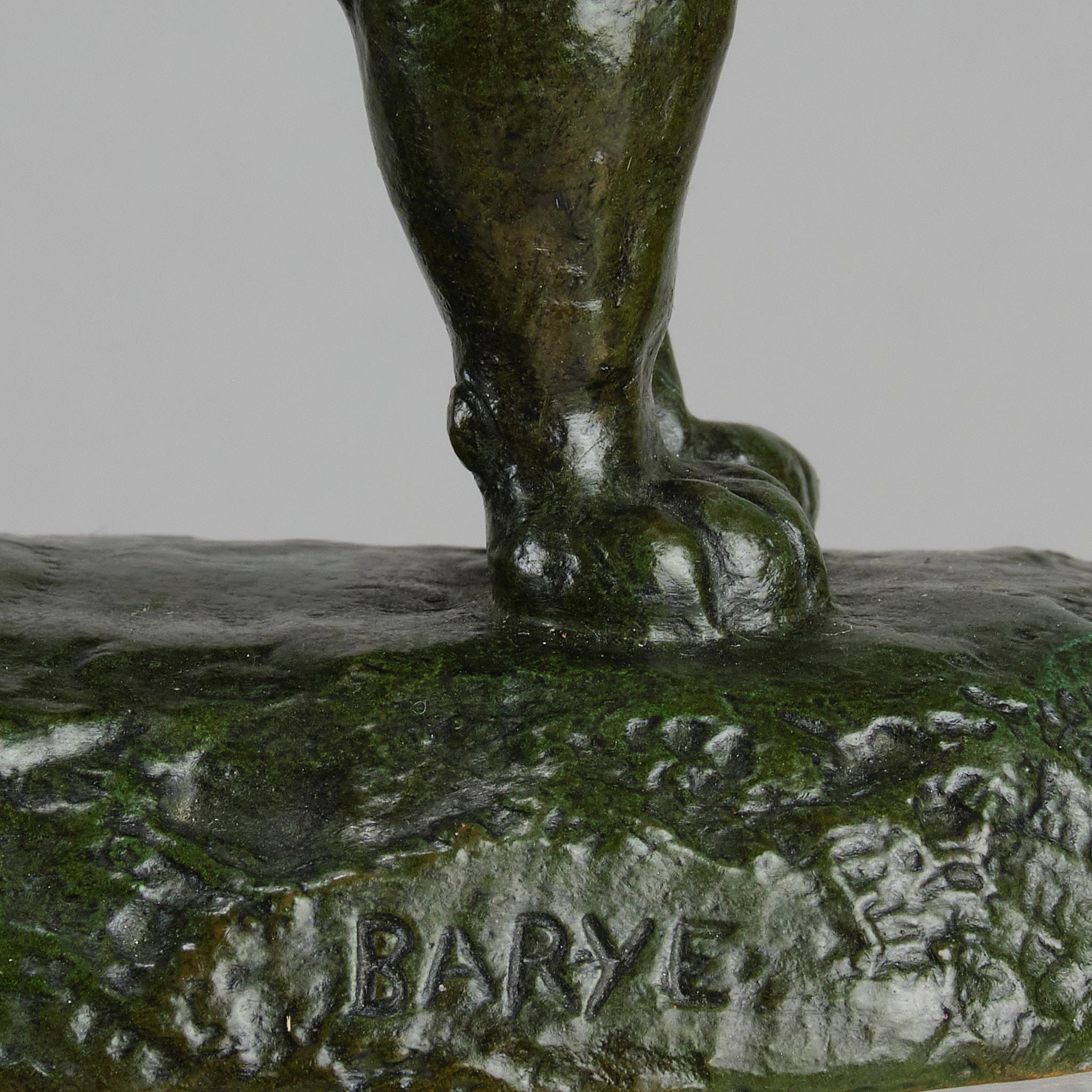 Tierier-Bronzestudie mit dem Titel „ Jaguar Debout“ von Antoine L Barye aus dem 19. Jahrhundert im Angebot 6