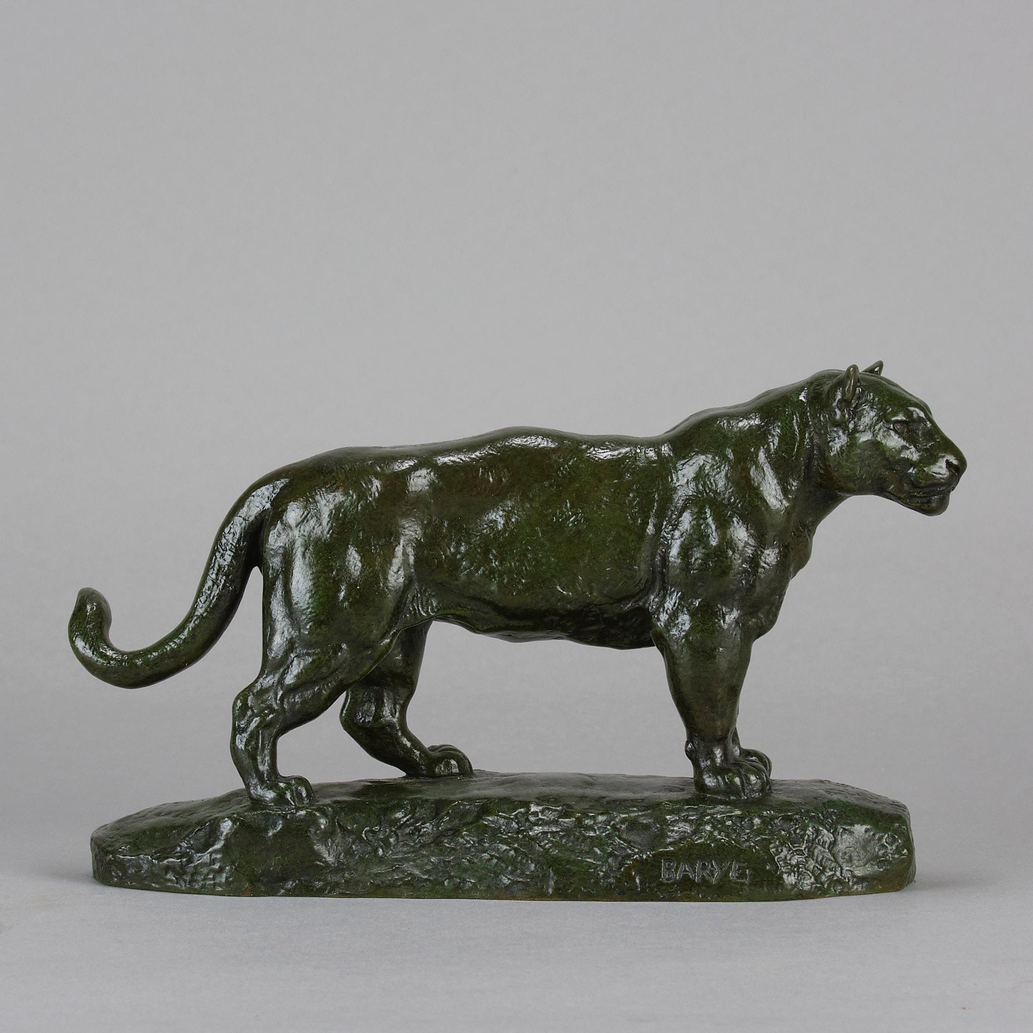 Art nouveau Étude animalière en bronze du 19e siècle intitulée « Jaguar Debout » par Antoine L Barye en vente