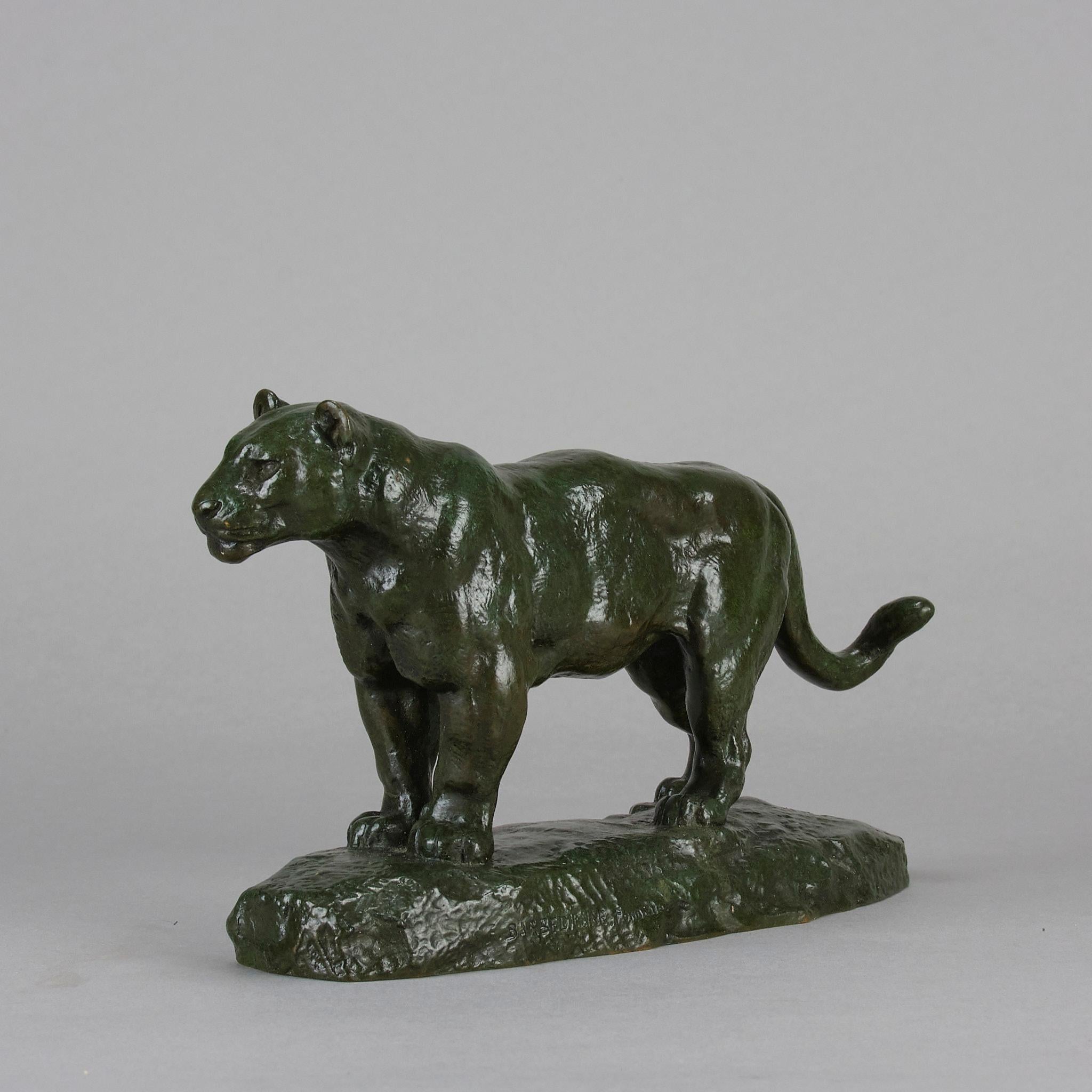 Tierier-Bronzestudie mit dem Titel „ Jaguar Debout“ von Antoine L Barye aus dem 19. Jahrhundert (Gegossen) im Angebot