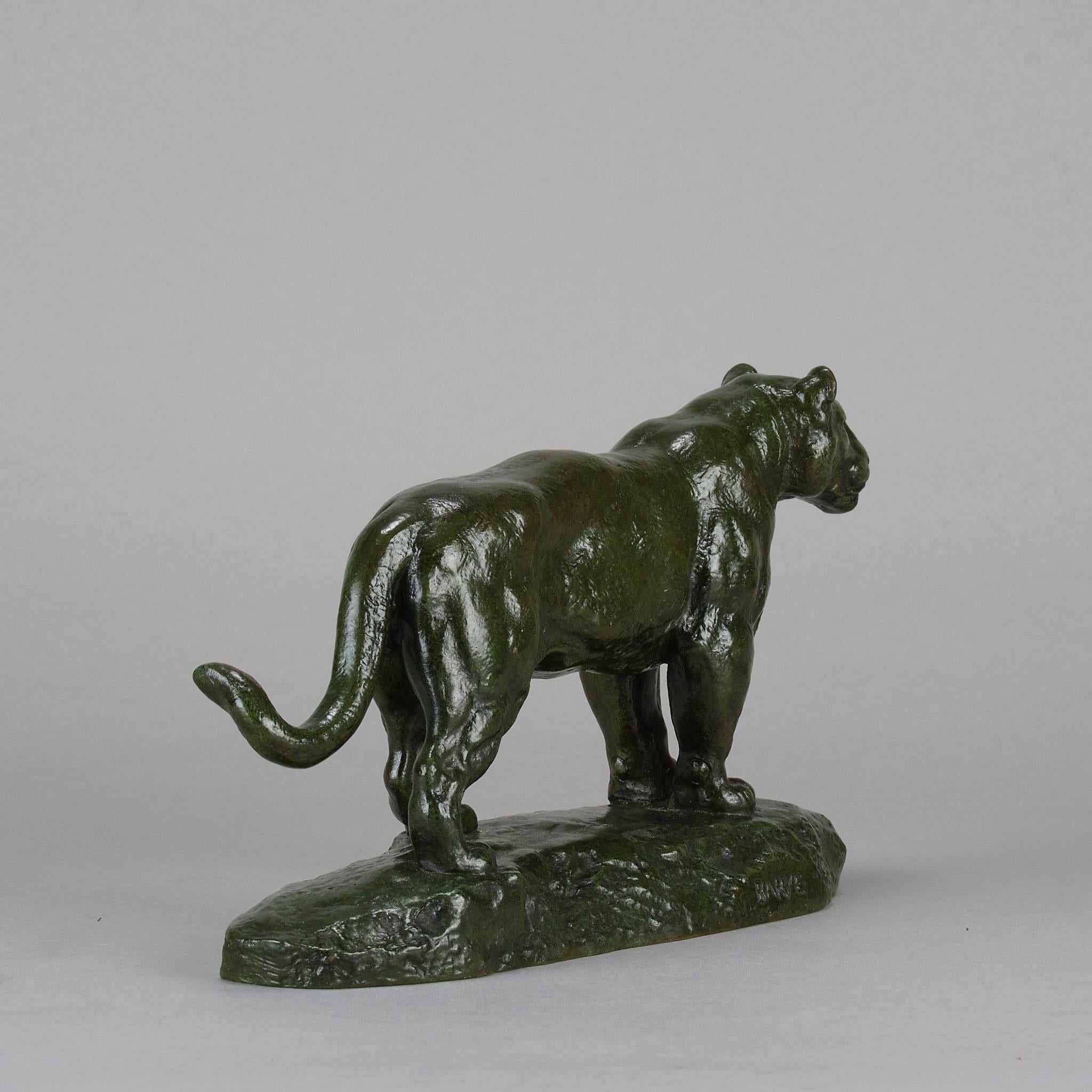 Tierier-Bronzestudie mit dem Titel „ Jaguar Debout“ von Antoine L Barye aus dem 19. Jahrhundert im Angebot 3