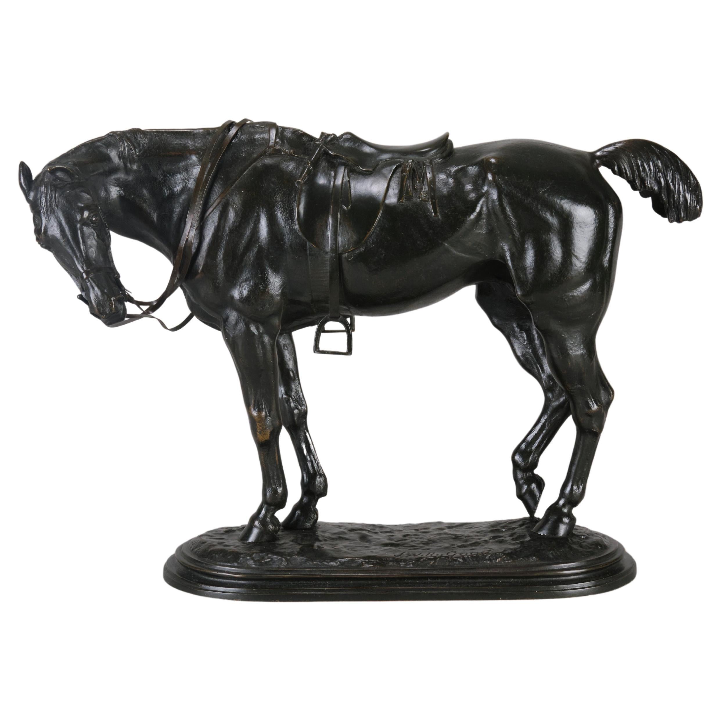 19th Century Animalier Bronze Study Entitled "Tired Hunter" by John Willis-Good For Sale