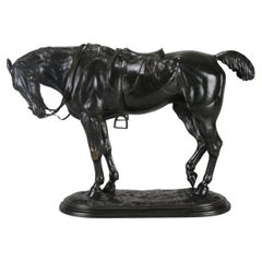 Étude animalière en bronze du 19ème siècle intitulée "Tired Hunter" par John Willis-Good
