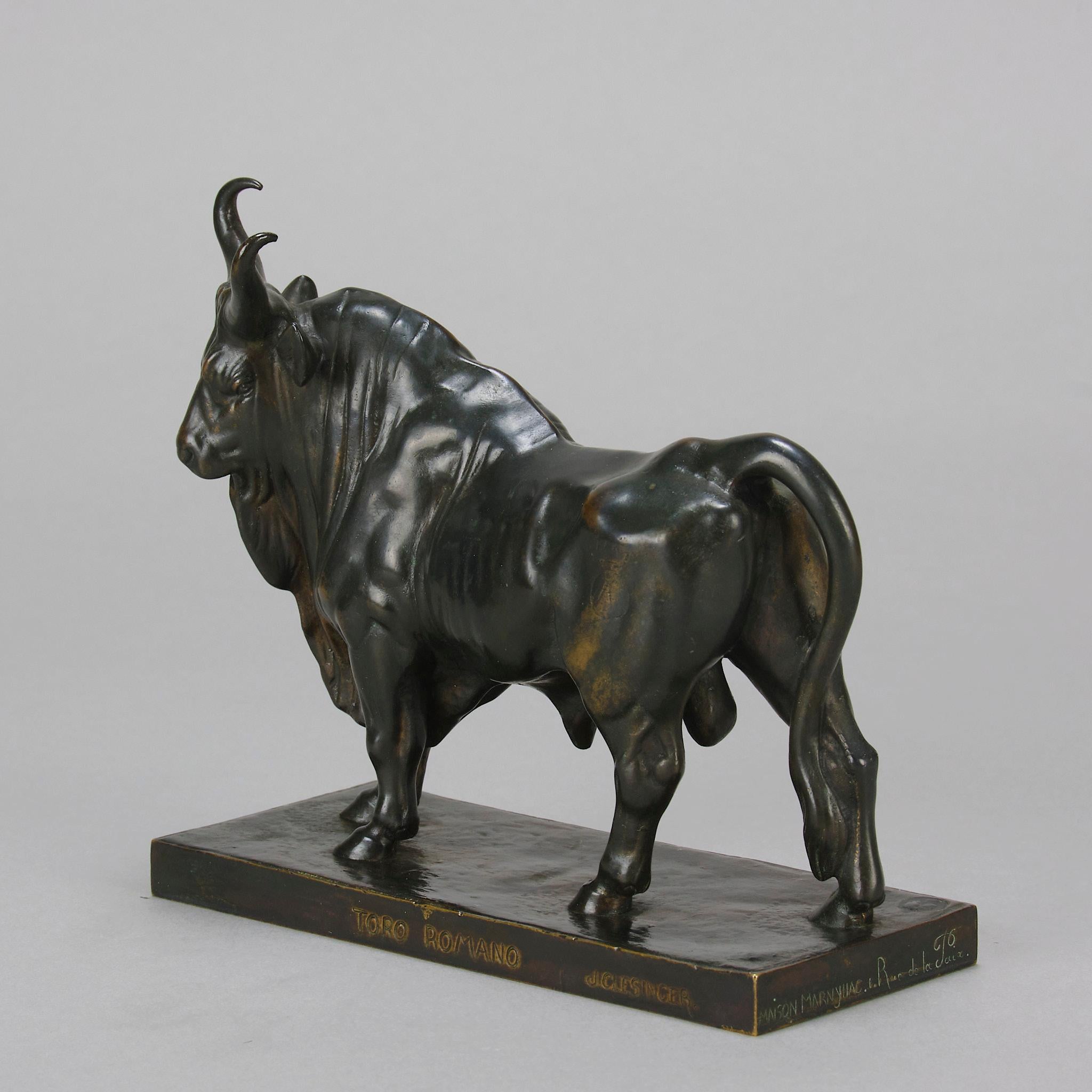 Tierleder-Bronze „Taureau Romano“ von Jean-Baptiste Clesinger aus dem 19. Jahrhundert im Angebot 4