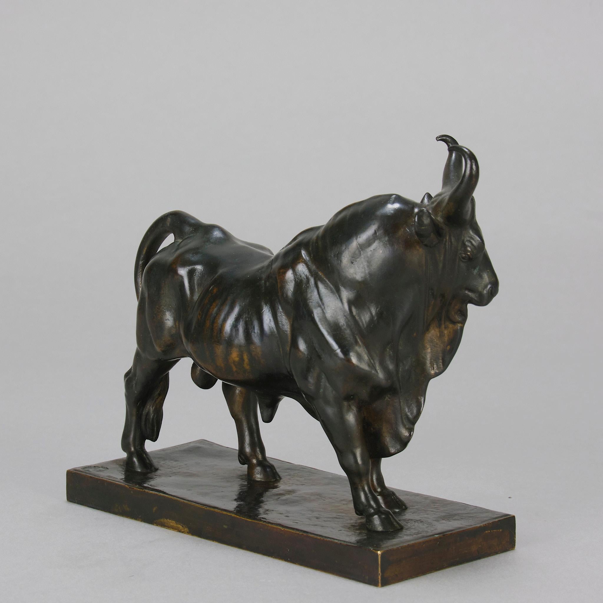 Tierleder-Bronze „Taureau Romano“ von Jean-Baptiste Clesinger aus dem 19. Jahrhundert im Zustand „Hervorragend“ im Angebot in London, GB