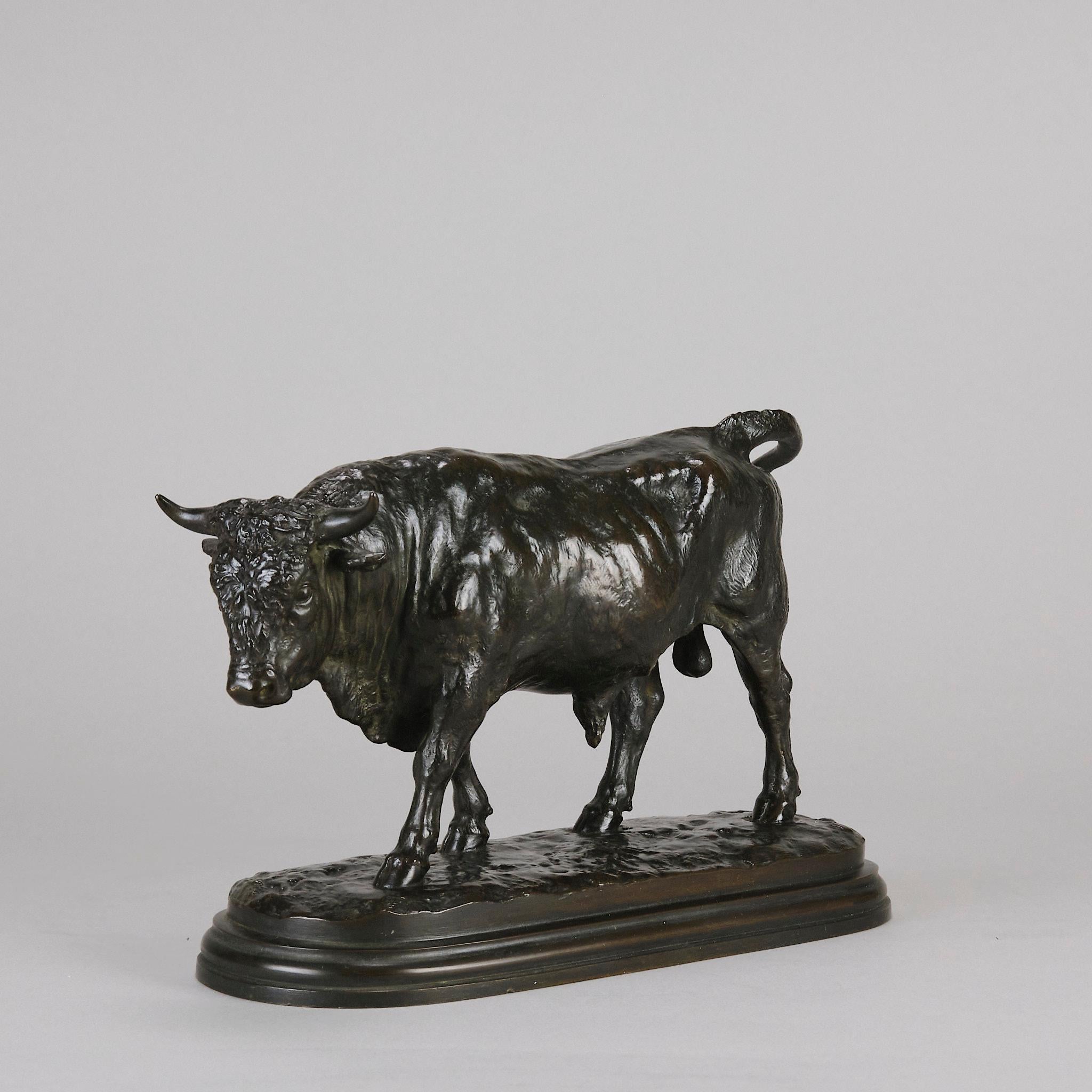 Tierier Französische Bronze des 19. Jahrhunderts mit dem Titel „Taureau Debout“ von Rosa Bonheur (Art nouveau) im Angebot