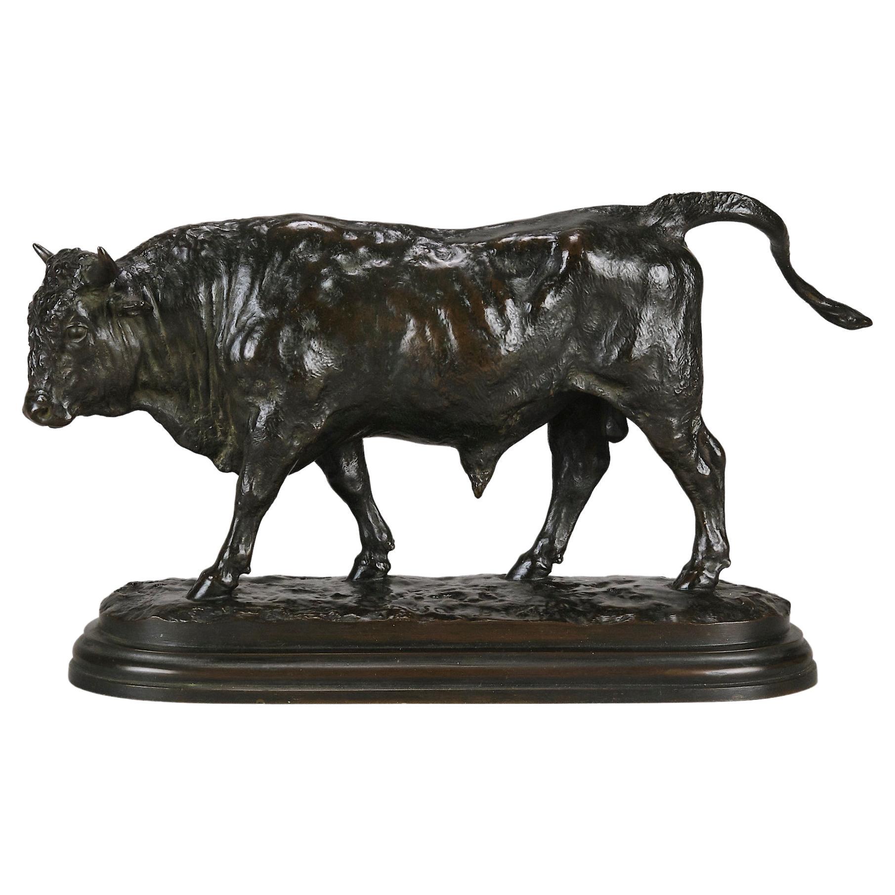 Bronze animalier français du 19ème siècle intitulé "Taureau Debout" par Rosa Bonheur