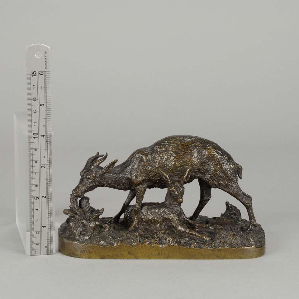 19th Century Animaliers Bronze entitled 'Gazelle Et Faon' by Christophe Fratin For Sale 5