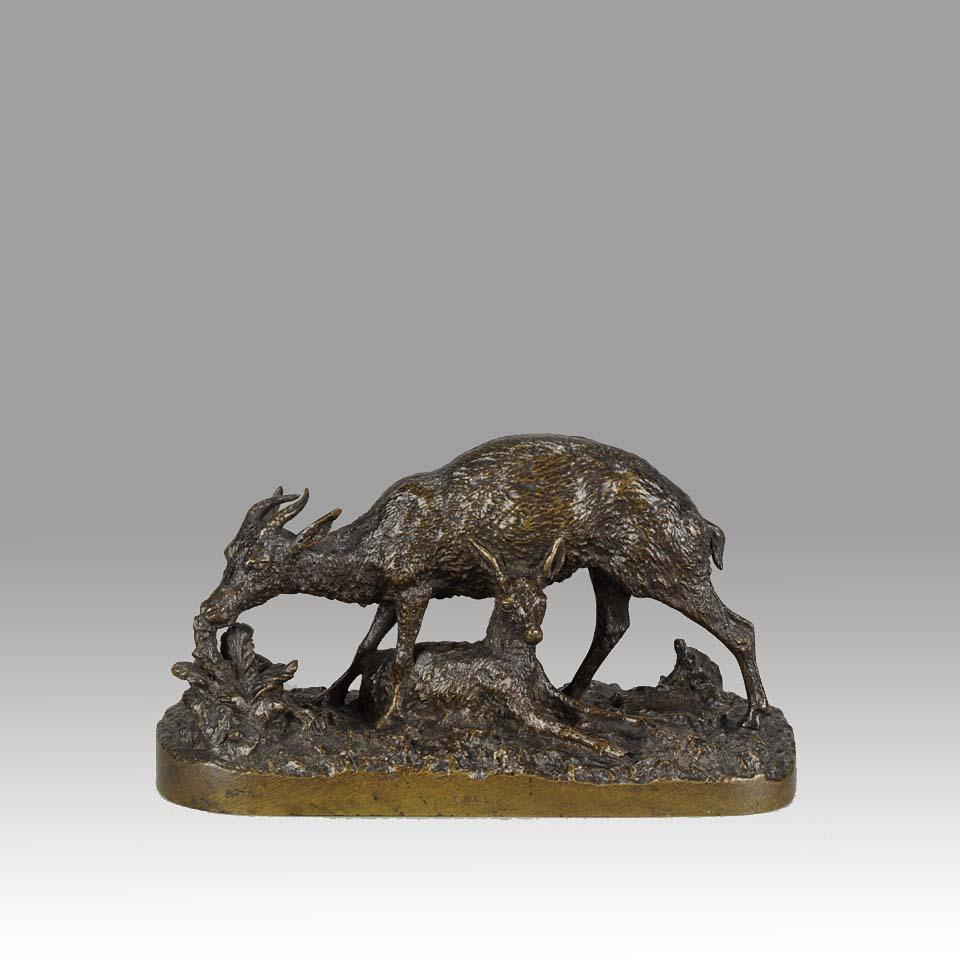 19th Century Animaliers Bronze entitled 'Gazelle Et Faon' by Christophe Fratin For Sale 6