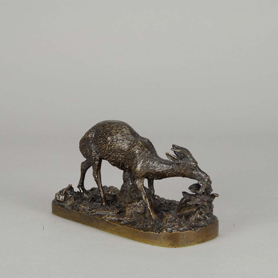 Art Nouveau 19th Century Animaliers Bronze entitled 'Gazelle Et Faon' by Christophe Fratin For Sale