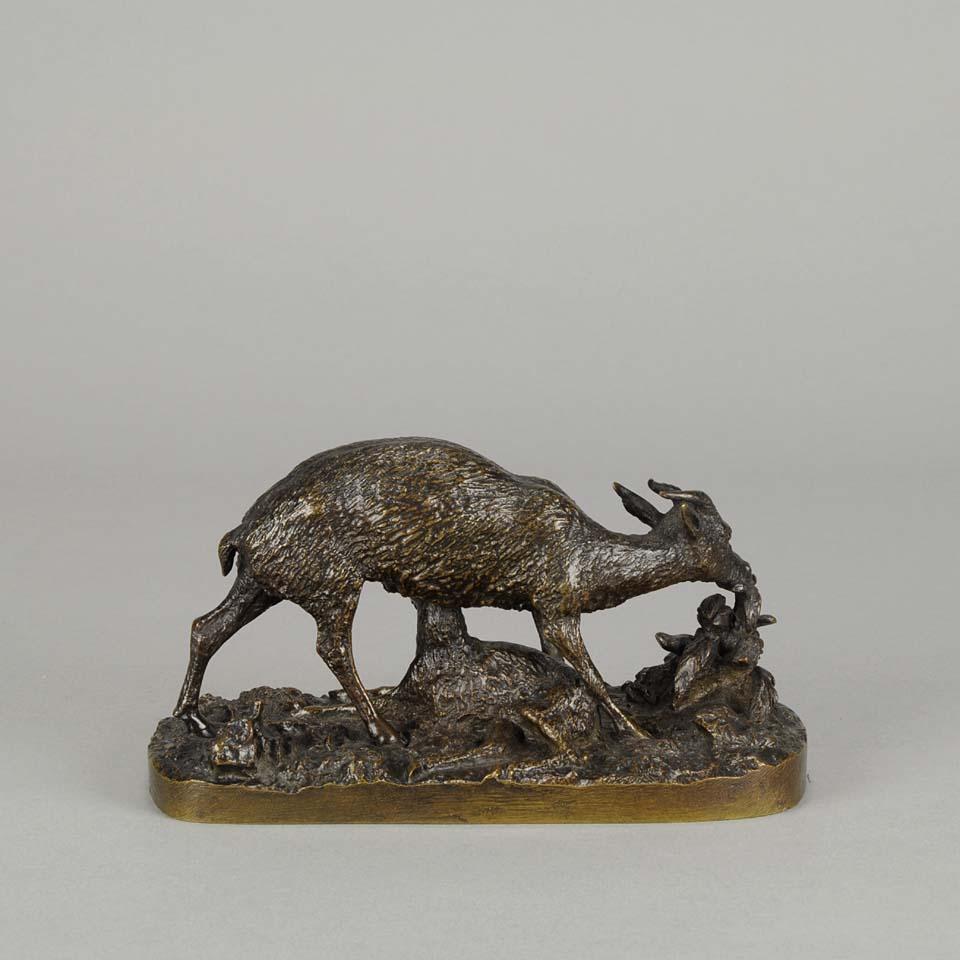 French 19th Century Animaliers Bronze entitled 'Gazelle Et Faon' by Christophe Fratin For Sale