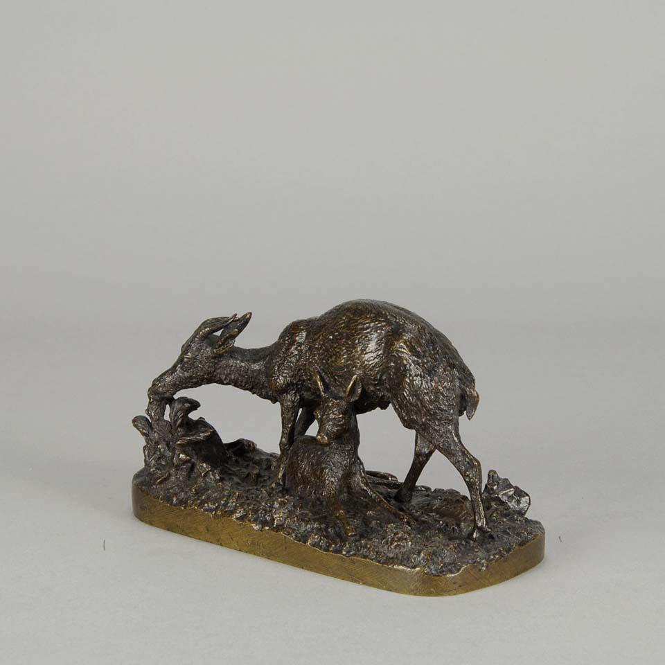 Mid-19th Century 19th Century Animaliers Bronze entitled 'Gazelle Et Faon' by Christophe Fratin For Sale