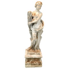 19th Century Antic Stone Statue of Vicenza Depicting the Allegory of the Summer