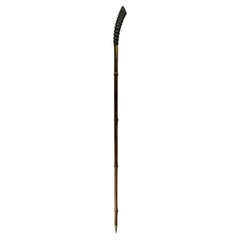 Bâton de marche antilope du 19ème siècle Canne en bambou Handcraft France