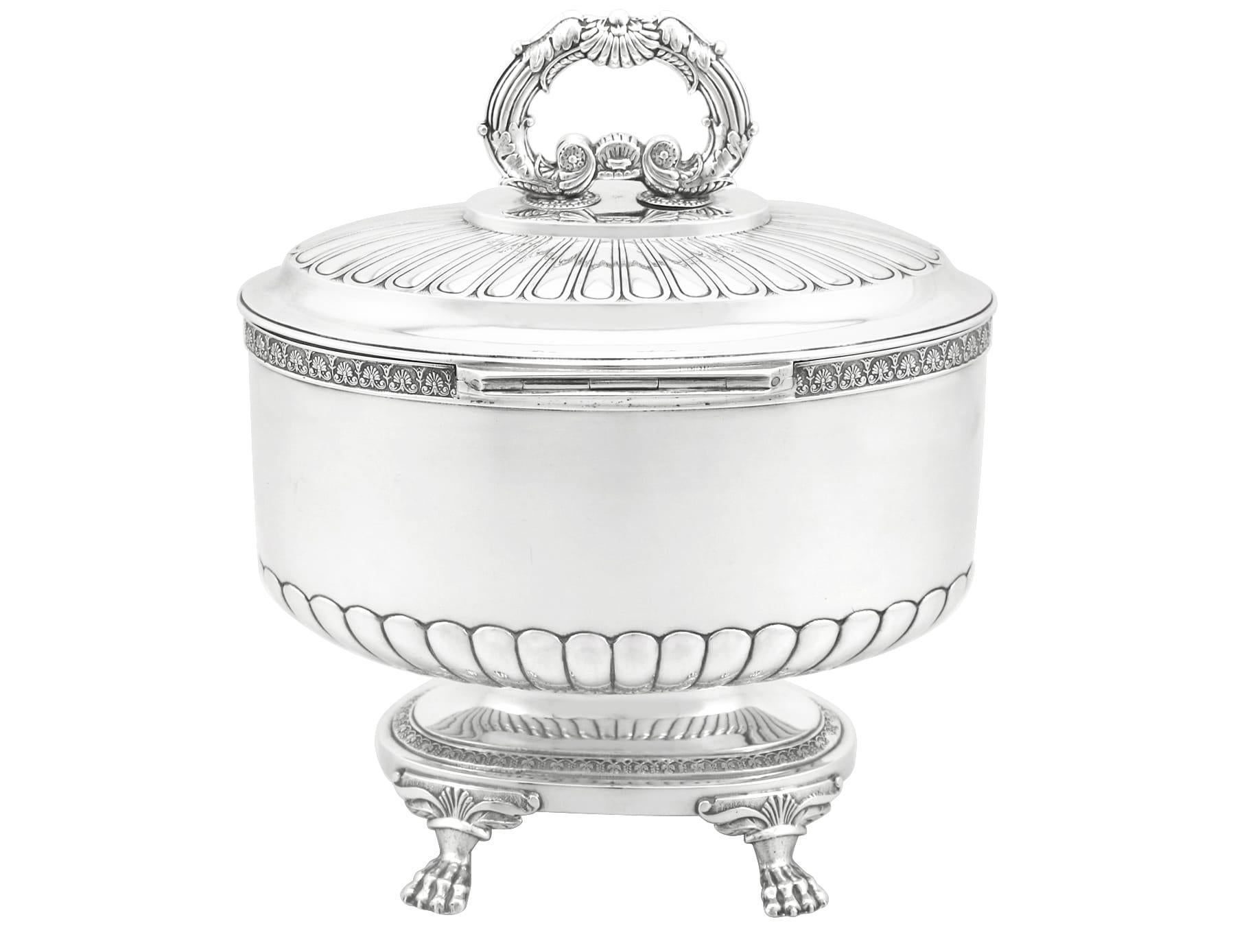 19th Century Antique 1845 Sterling Silver Locking Biscuit Box For Sale 1