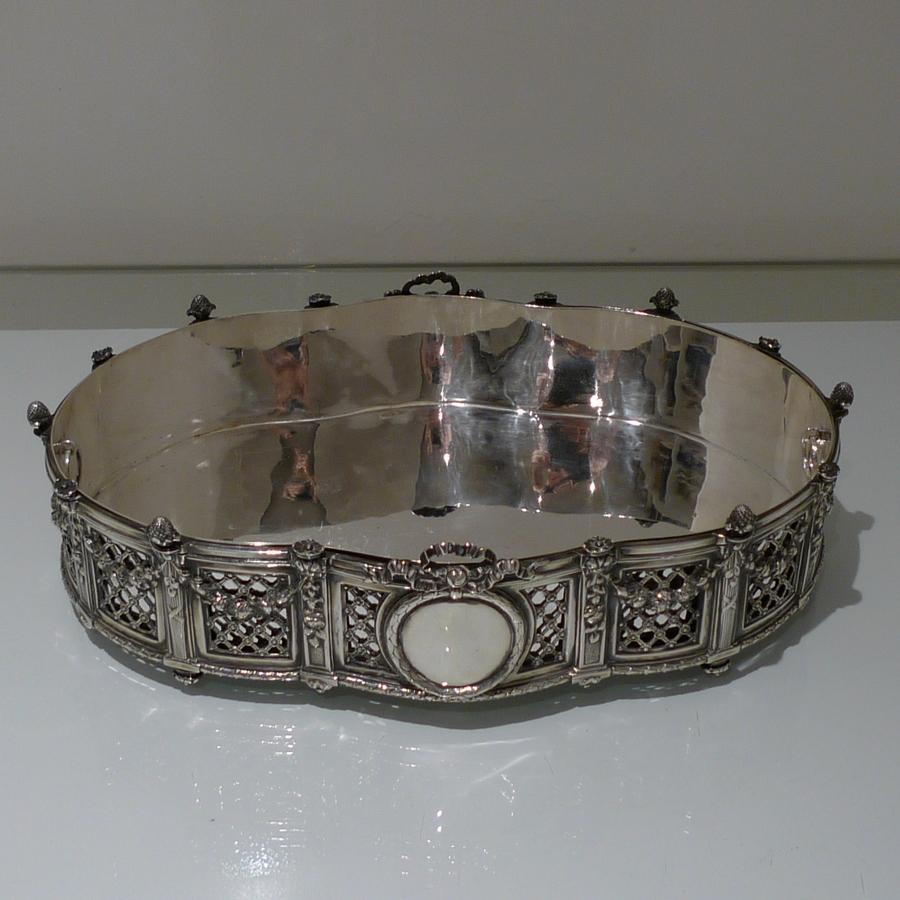 Late 19th Century 19th Century Antique 800 Standard Large Silver French Jardinière, circa 1890 For Sale
