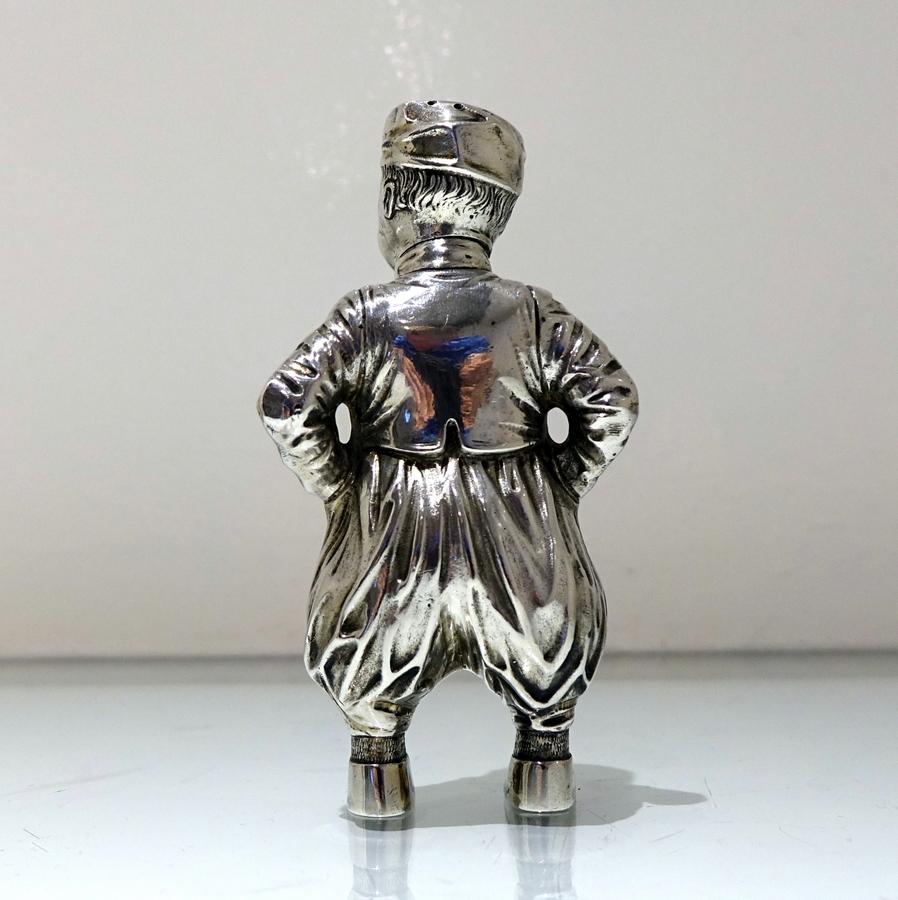 19th Century Antique 800 Standard Silver Figural Peppers German circa 1890, Pair For Sale 5
