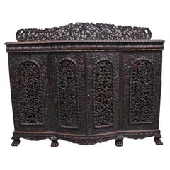 19th Century Antique Anglo-Indian Carved Cabinet