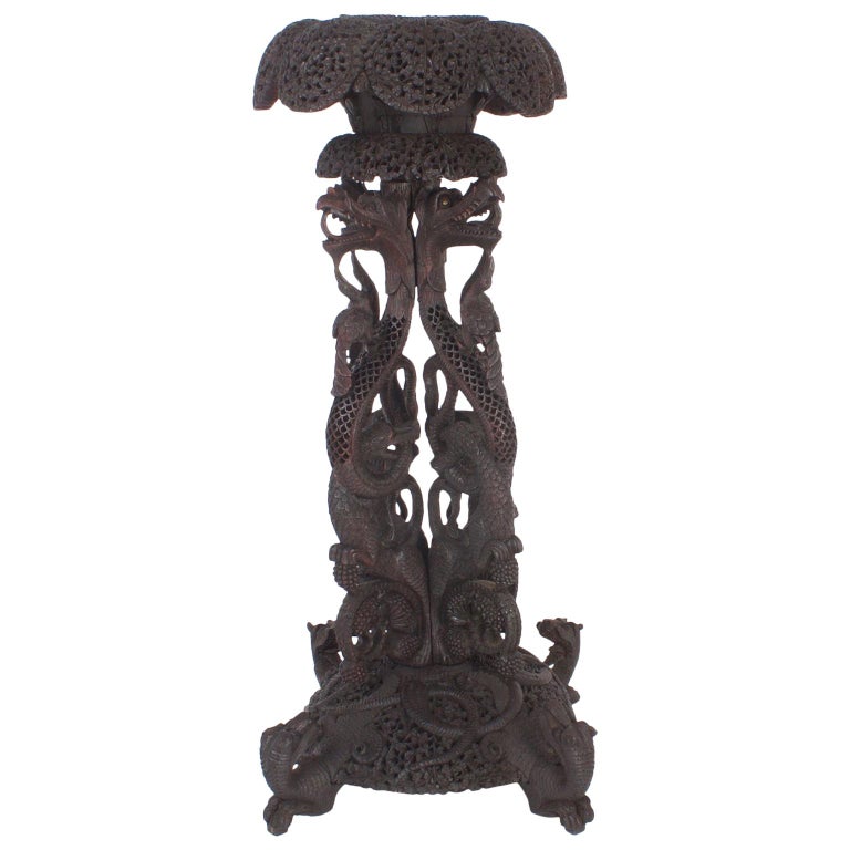 19th Century Antique Anglo-Indian Pedestal