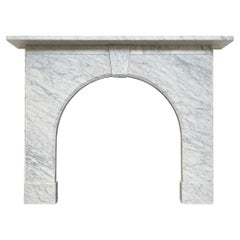 19th Century Antique arched Victorian Carrara marble fireplace surround