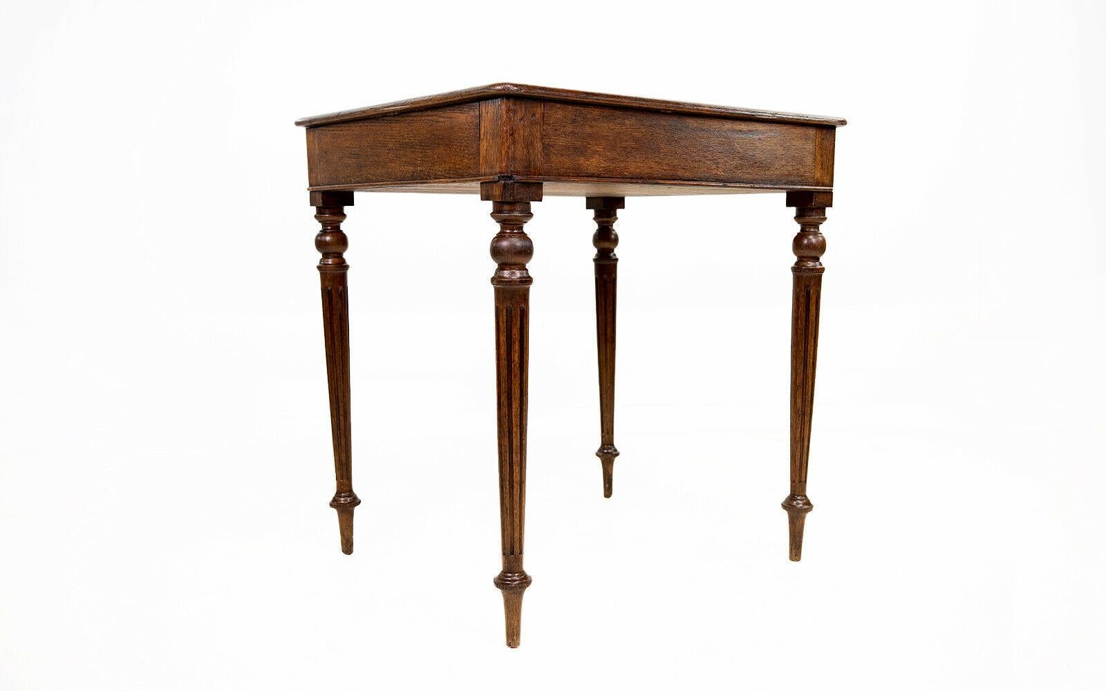 Antique Architects desk

A 19th century English architect's drawing table desk in oak.

The hinged top adjusts to various angles, there are brass fittings, and the lid opens to reveal compartments for storage. The top is raised on detailed