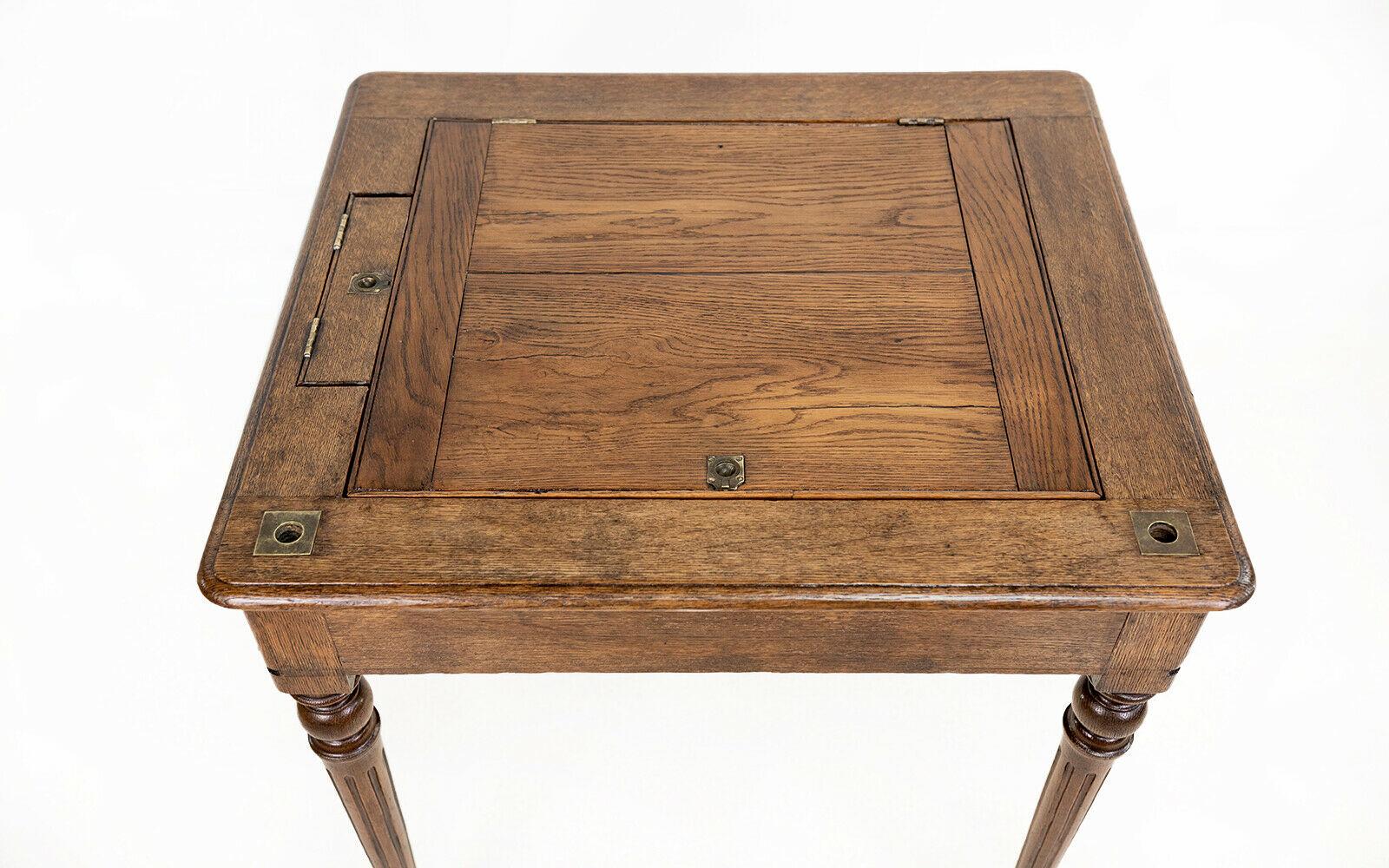 19th Century Antique Architects Oak Desk Table In Good Condition In STOKE ON TRENT, GB