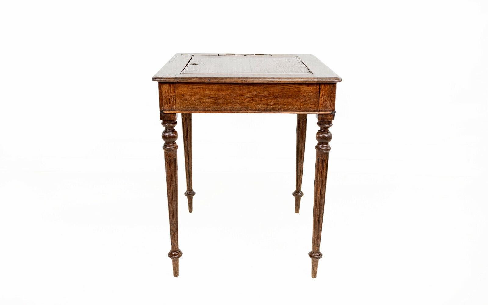 19th Century Antique Architects Oak Desk Table 1