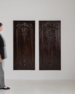 19th Century Antique Architectural Panels in Warm Brown Wood, France