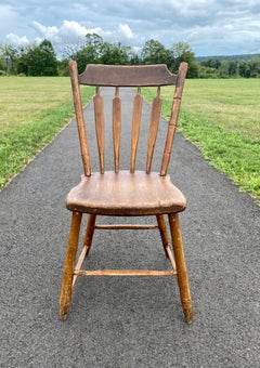 19th Century Antique Arrow Back Windsor Wood Accent Dining Side Chair