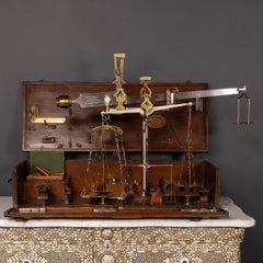 19th Century Antique Balance Scales by Decker, White Metal & Brass