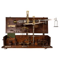 19th Century Antique Balance Scales by Decker, White Metal & Brass