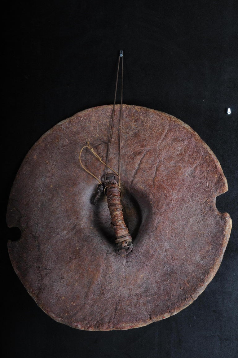19th Century Antique Battle Shield Elephant Skin Ethiopia For Sale at