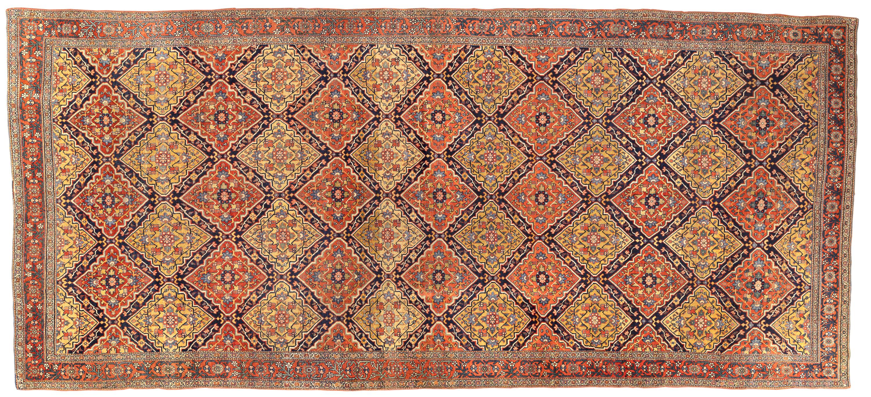 19th Century Bidjar Gallery Rug with Diamond Lattice Design im Zustand „Hervorragend“ im Angebot in Barueri, SP, BR